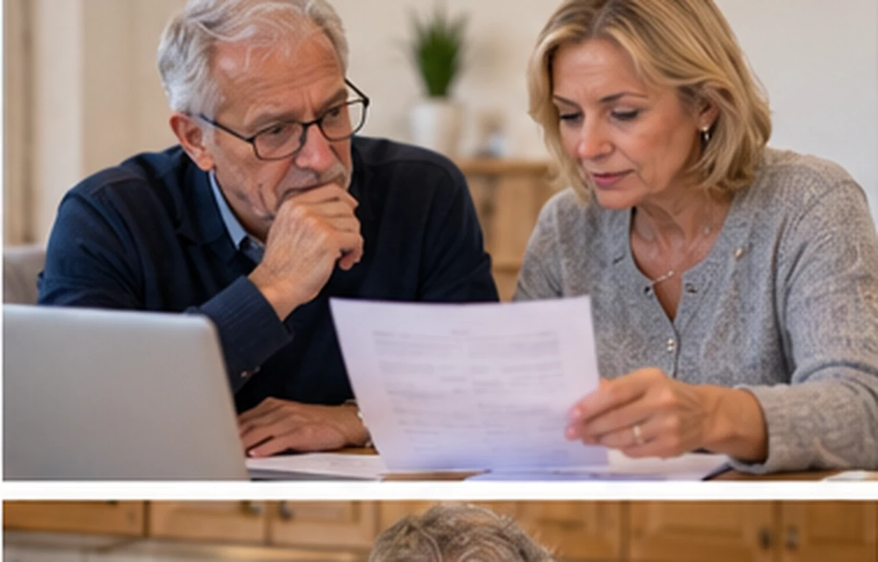 Retraitée pesant le pour et le contre d'une rente viagère à son bureau