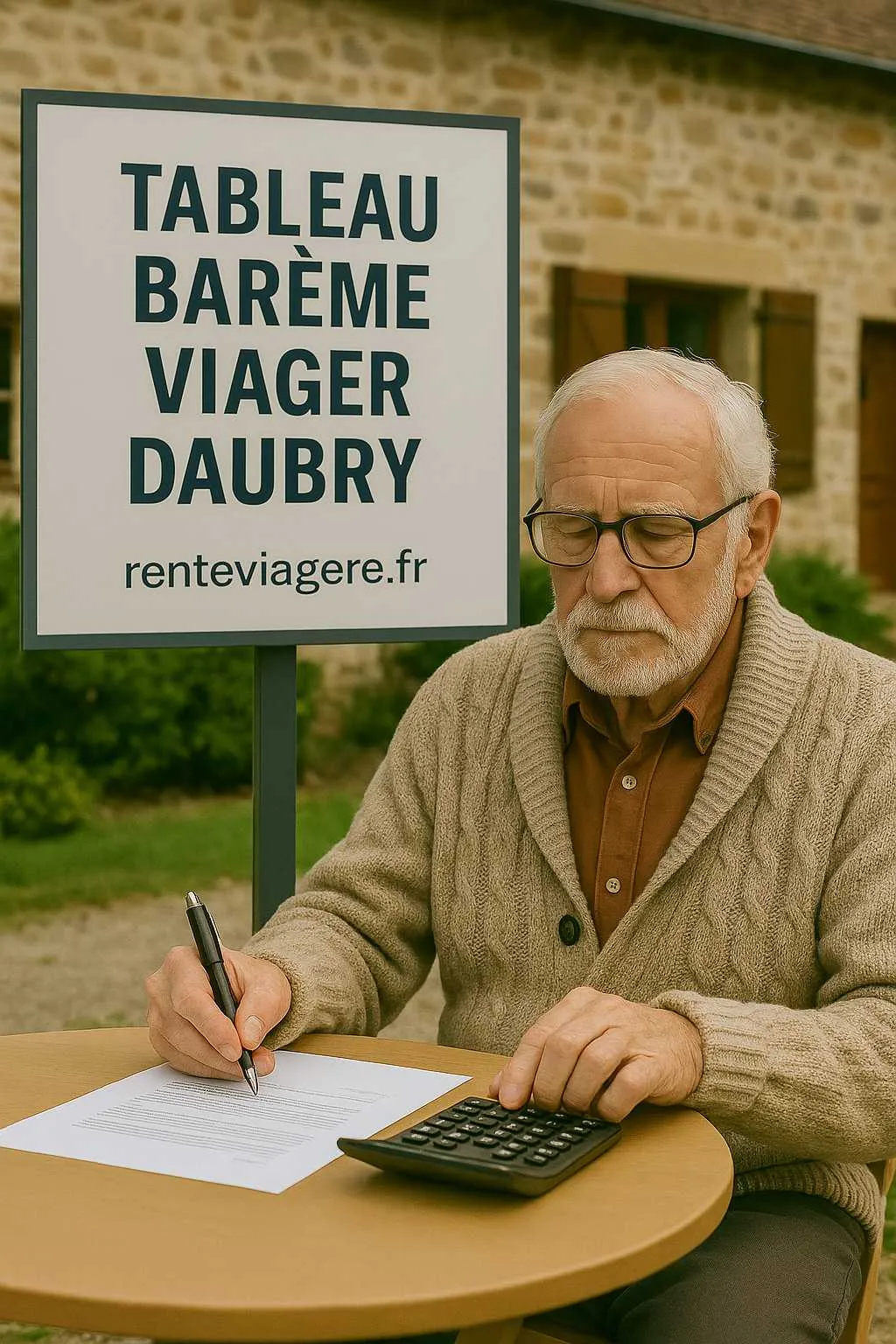 Notaire consultant un barème de viager avec un couple de retraités