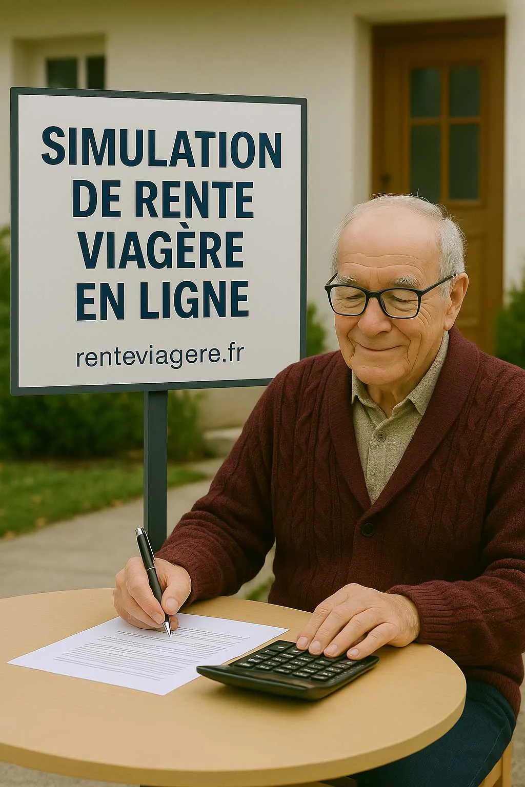 Senior utilisant un simulateur de rente viagère sur une tablette