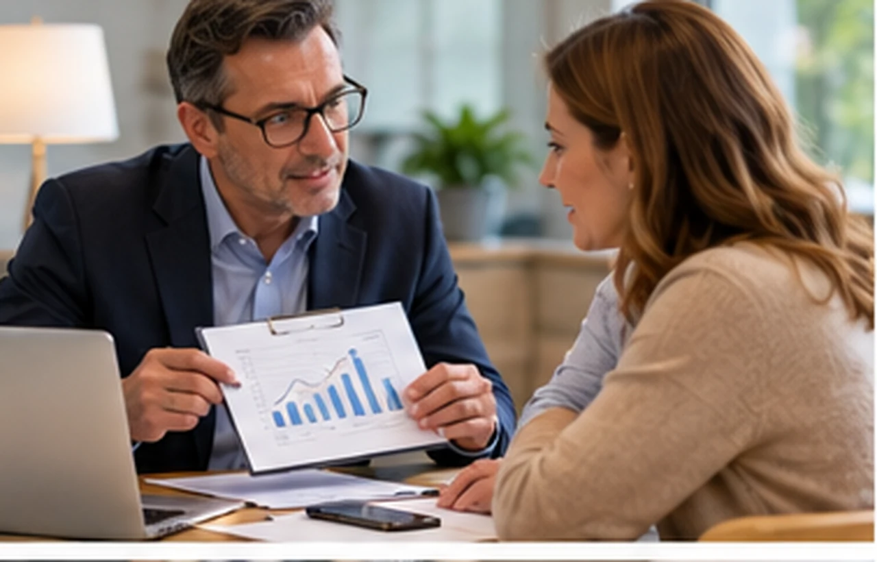 Épargnant de 58 ans comparant des simulations de rente sur ordinateur