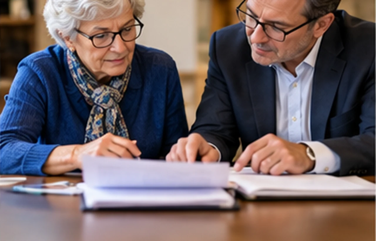 Retraité vérifiant le décompte annuel de sa rente viagère