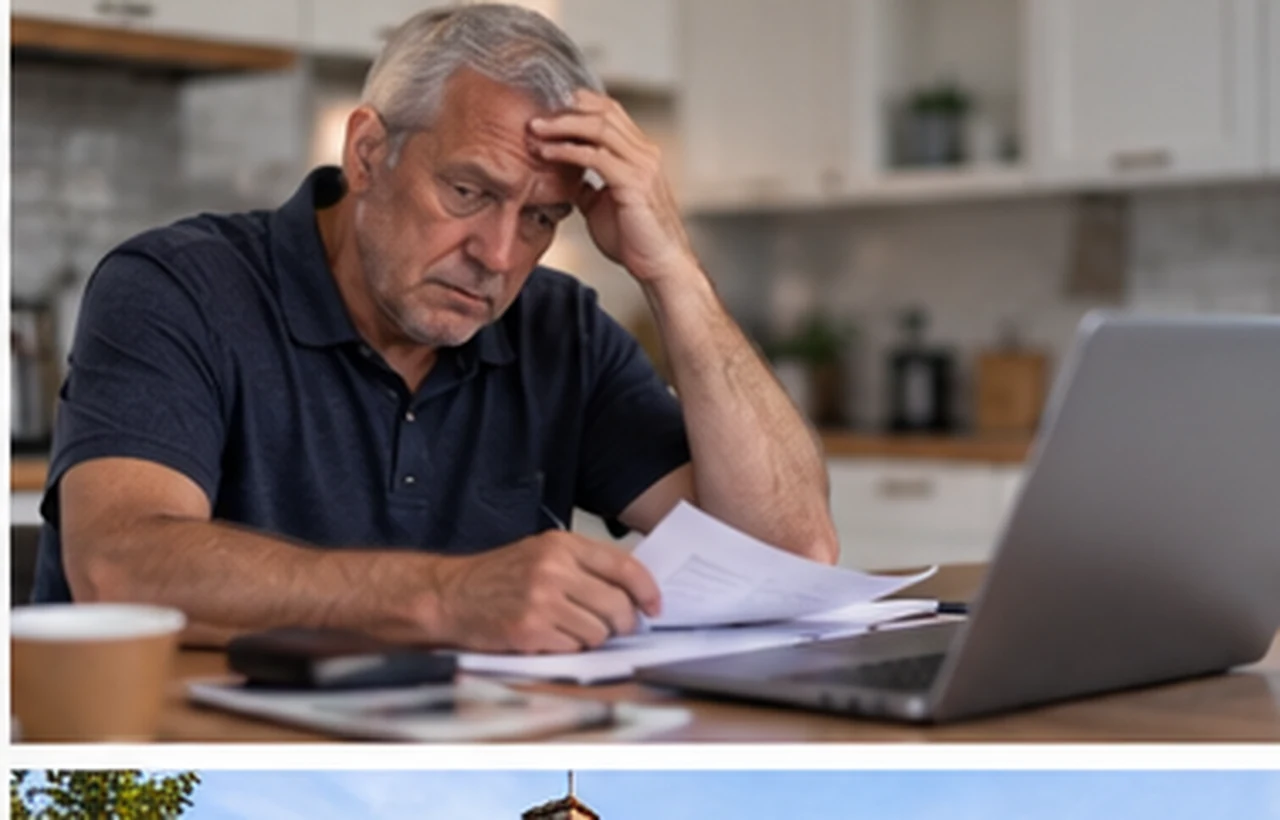 Propriétaire recevant un acte d'huissier sur le pas de sa porte