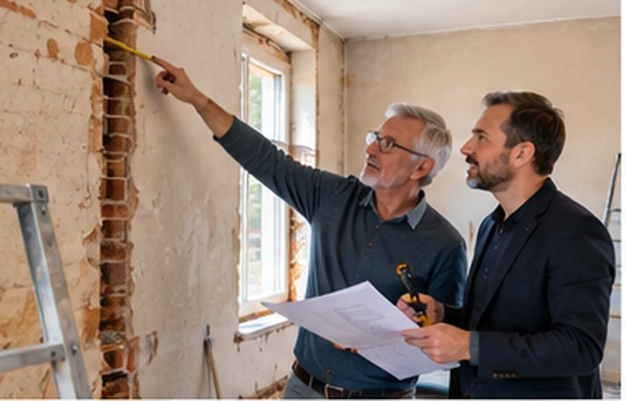 Artisan couvreur rénovant la toiture d'une maison occupée